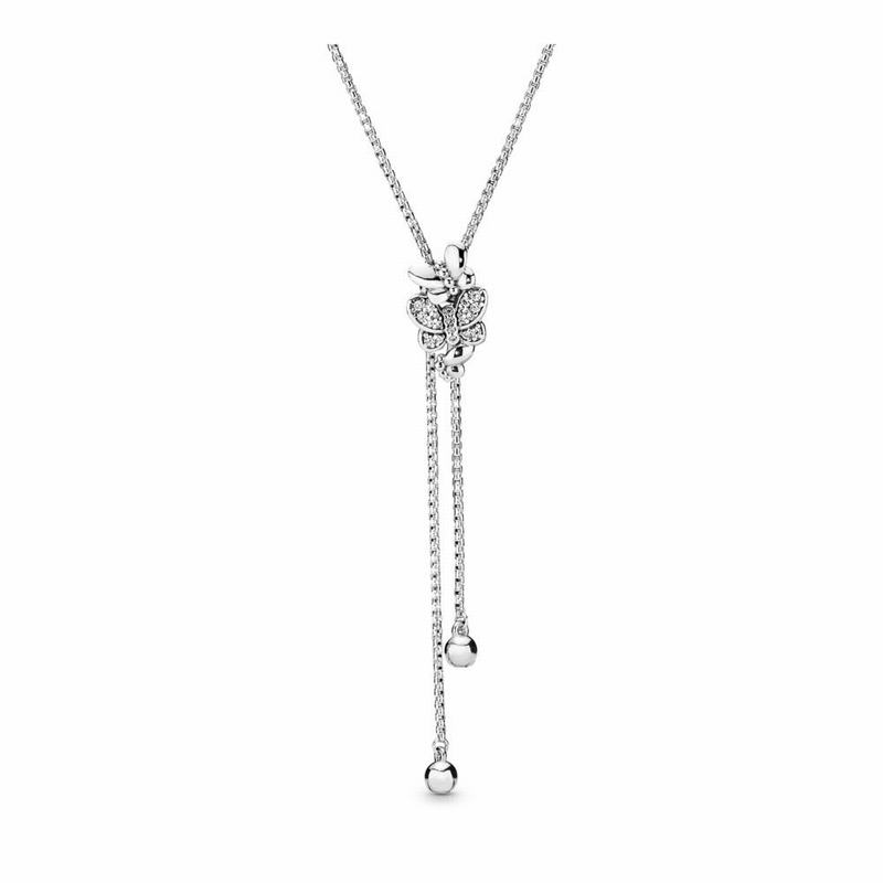 Pandora Dazzling & Dancing Butterflies Neckalce Silver Egypt VC8740136